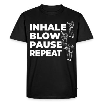 Inhale, exhale, pause, repeat - Men's Premium Organic T-Shirt - black - Front - Nico (187cm)