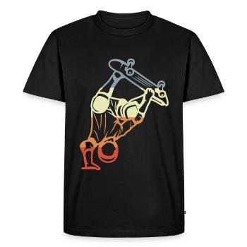 Skateboarder Croquis Look Vintage - T-shirt Premium bio Homme - noir - Devant - Nico (187cm)