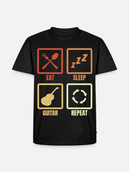 Eat Sleep Guitar Repeat - Men's Premium Organic T-Shirt - black