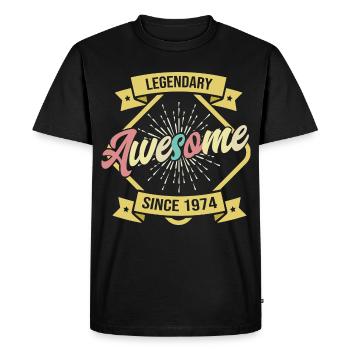 Vintage 1974 Birthday Legend - Men's Premium Organic T-Shirt - black - Front - Nico (187cm)