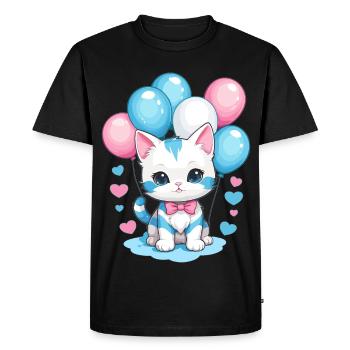 Mignon bébé chat - T-shirt Premium bio Homme - noir - Devant - Nico (187cm)