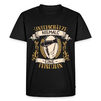 Cadeau vintage drôle de conception de coiffeur - T-shirt Premium bio Homme - noir - Devant - Nico (187cm)