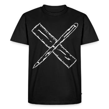 Sketch with pen and ruler - Men's Premium Organic T-Shirt - black - Front - Nico (187cm)