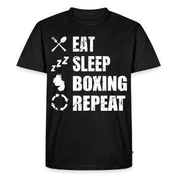 Manger Sommeil Boxe Répéter - T-shirt Premium bio Homme - noir - Devant - Nico (187cm)