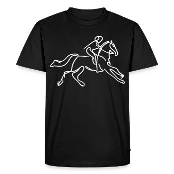 Horseback Riding Drawing - Men's Premium Organic T-Shirt - black - Front - Nico (187cm)
