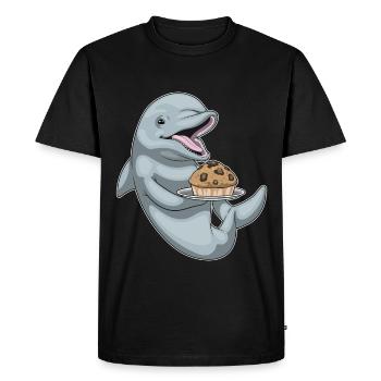 Dolphin Muffin - Men's Premium Organic T-Shirt - black - Front - Nico (187cm)