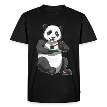 Panda Sushi - Men's Premium Organic T-Shirt - black - Front - Nico (187cm)