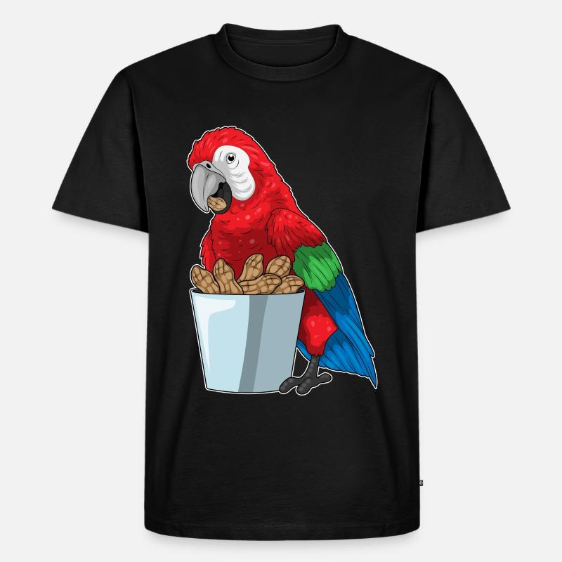 Papagei Erdnüsse - Männer Premium Bio T-Shirt - Schwarz
