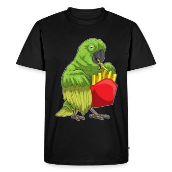 Frites perroquet - T-shirt Premium bio Homme - noir - Devant - Nico (187cm)
