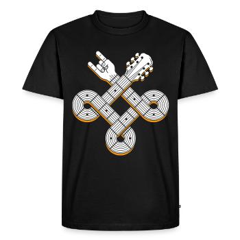 Guitare à nœud celtique. Conception de guitare de musique rock - T-shirt Premium bio Homme - noir - Devant - Nico (187cm)