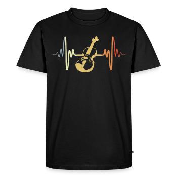 Violon Vintage - T-shirt Premium bio Homme - noir - Devant - Nico (187cm)
