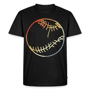 Dessin de balle de baseball - T-shirt Premium bio Homme - noir - Devant - Nico (187cm)