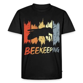 Apiculture vintage - T-shirt Premium bio Homme - noir - Devant - Nico (187cm)