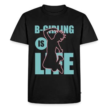 Breakdance Girl - Men's Premium Organic T-Shirt - black - Front - Nico (187cm)