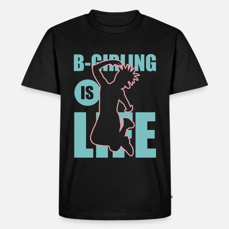 Breakdance Mädchen - Männer Premium Bio T-Shirt - Schwarz