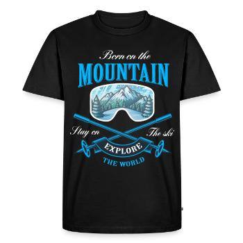 Né sur la montagne - T-shirt Premium bio Homme - noir - Devant - Nico (187cm)