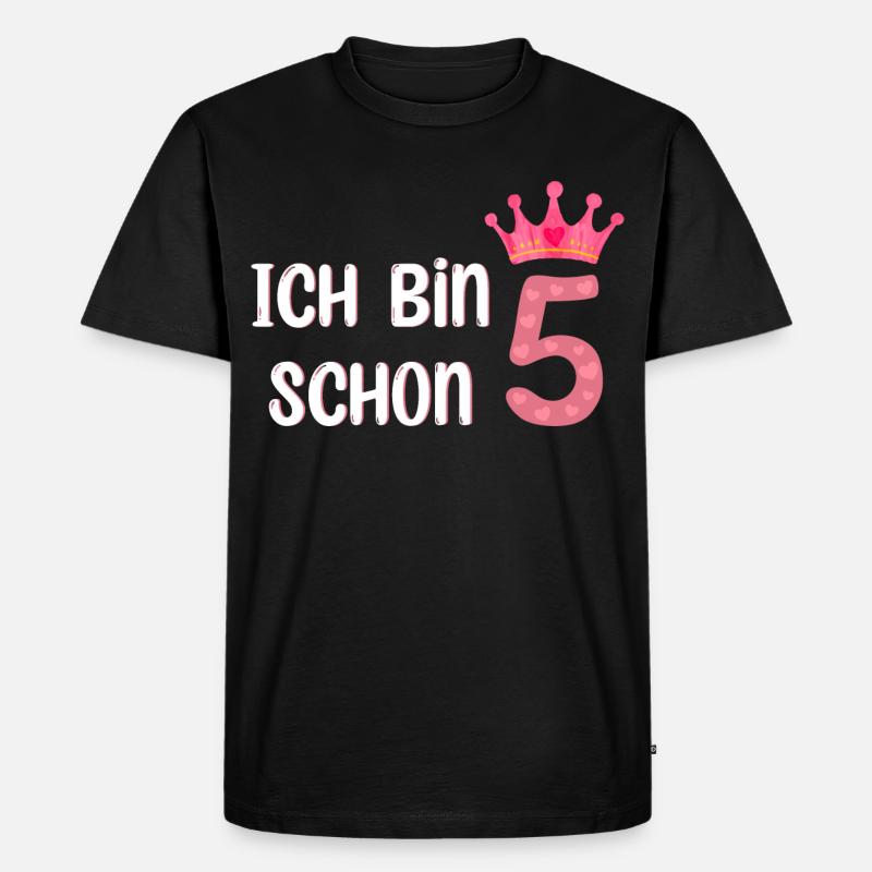 ich bin schon 5 - Männer Premium Bio T-Shirt - Schwarz