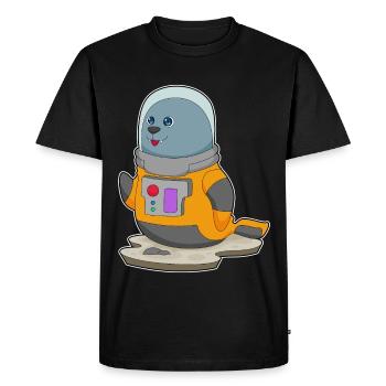 Seal Astronaut Space - Men's Premium Organic T-Shirt - black - Front - Nico (187cm)