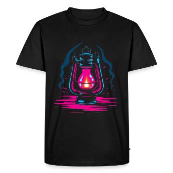 Lampe à huile Look rétro - T-shirt Premium bio Homme - noir - Devant - Nico (187cm)