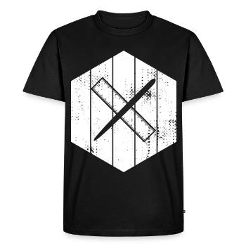 Drawing with pen and ruler - Men's Premium Organic T-Shirt - black - Front - Nico (187cm)