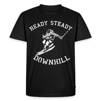 Ready Steady Downhill - Men's Premium Organic T-Shirt - black - Front - Nico (187cm)