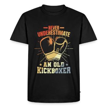 Grand-père kickboxeur - T-shirt Premium bio Homme - noir - Devant - Nico (187cm)