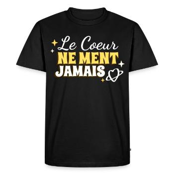The Heart Never Lies - Men's Premium Organic T-Shirt - black - Front - Nico (187cm)