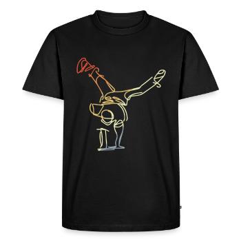 Vintage Breakdancer Sketch - Men's Premium Organic T-Shirt - black - Front - Nico (187cm)