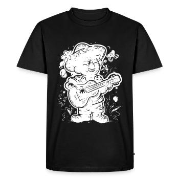 Graphismes du joueur de ukulélé - T-shirt Premium bio Homme - noir - Devant - Nico (187cm)