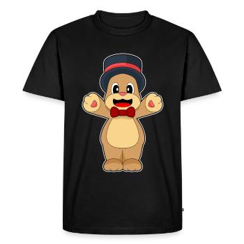 Bear Groom Top Hat Wedding - Men's Premium Organic T-Shirt - black - Front - Nico (187cm)