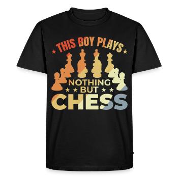 Joueur d’échecs pour enfants - T-shirt Premium bio Homme - noir - Devant - Nico (187cm)