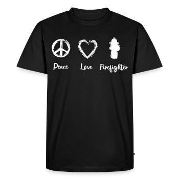 Paix, chers pompiers - T-shirt Premium bio Homme - noir - Devant - Nico (187cm)