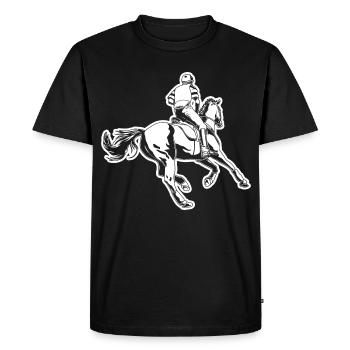 Cavalier - T-shirt Premium bio Homme - noir - Devant - Nico (187cm)