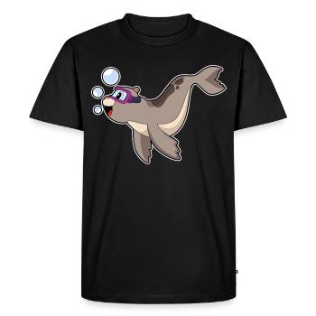 Seal Diver Swimming Goggles Diving - Men's Premium Organic T-Shirt - black - Front - Nico (187cm)