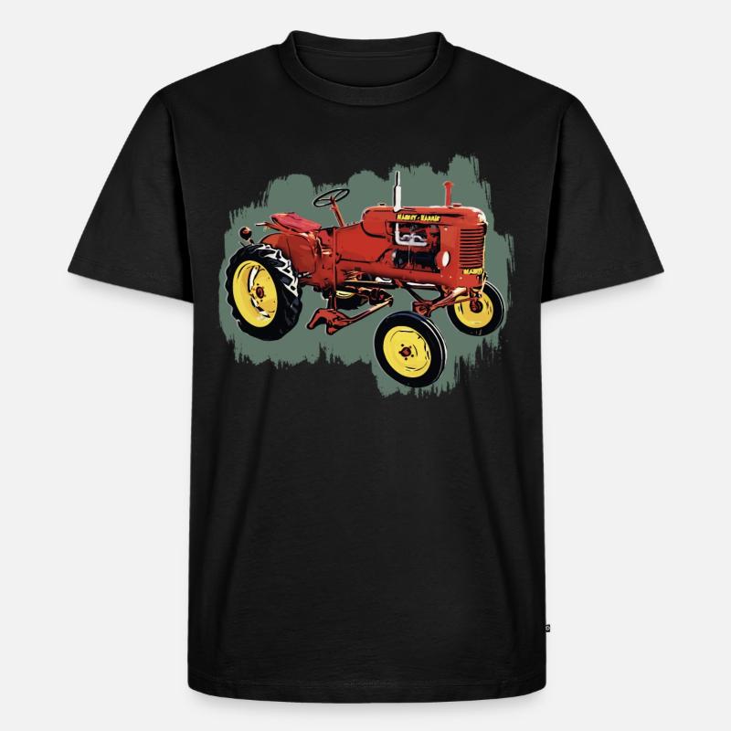 Traktor M H Pony - Männer Premium Bio T-Shirt - Schwarz