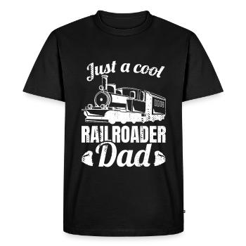 Père de chemin de fer - T-shirt Premium bio Homme - noir - Devant - Nico (187cm)