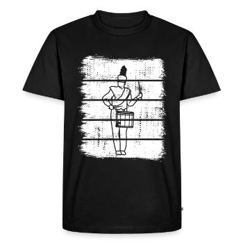 Drummer Sketch - Men's Premium Organic T-Shirt - black - Front - Nico (187cm)