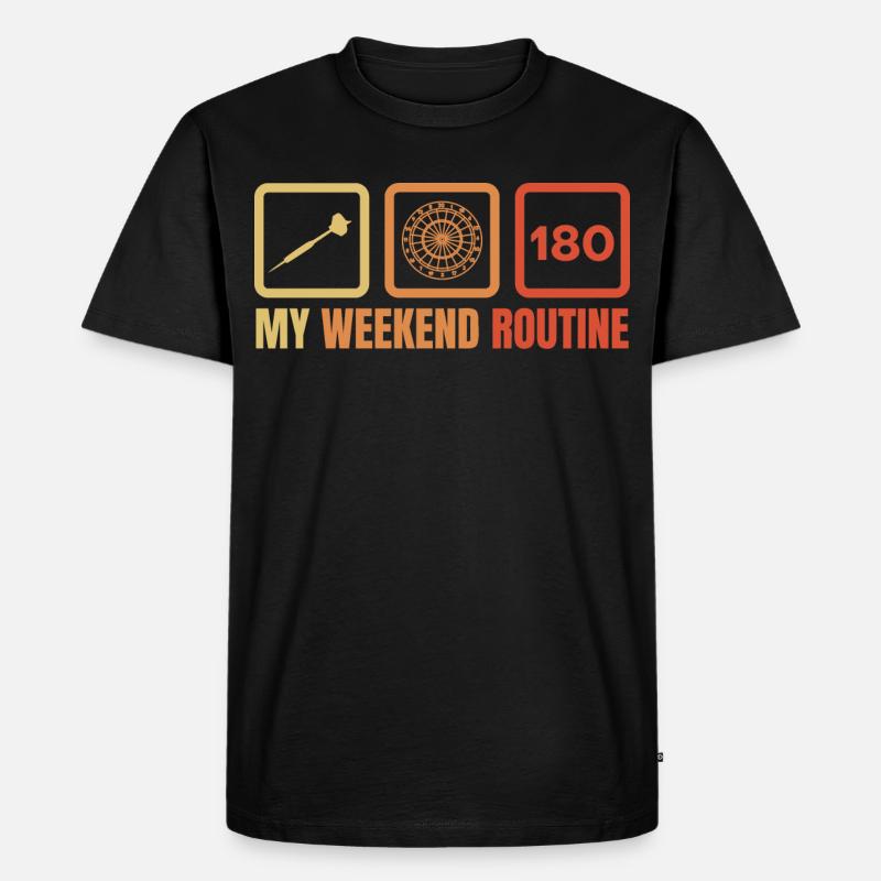 Dartspieler Wochenendroutine - Männer Premium Bio T-Shirt - Schwarz