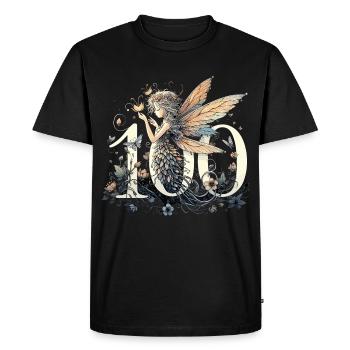 100 ans fée elfe mignon cadeau d’anniversaire - T-shirt Premium bio Homme - noir - Devant - Nico (187cm)
