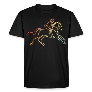 Look équestre vintage - T-shirt Premium bio Homme - noir - Devant - Nico (187cm)