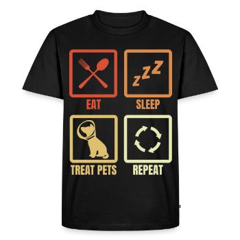 Eating Sleeping Treating Animals - Men's Premium Organic T-Shirt - black - Front - Nico (187cm)