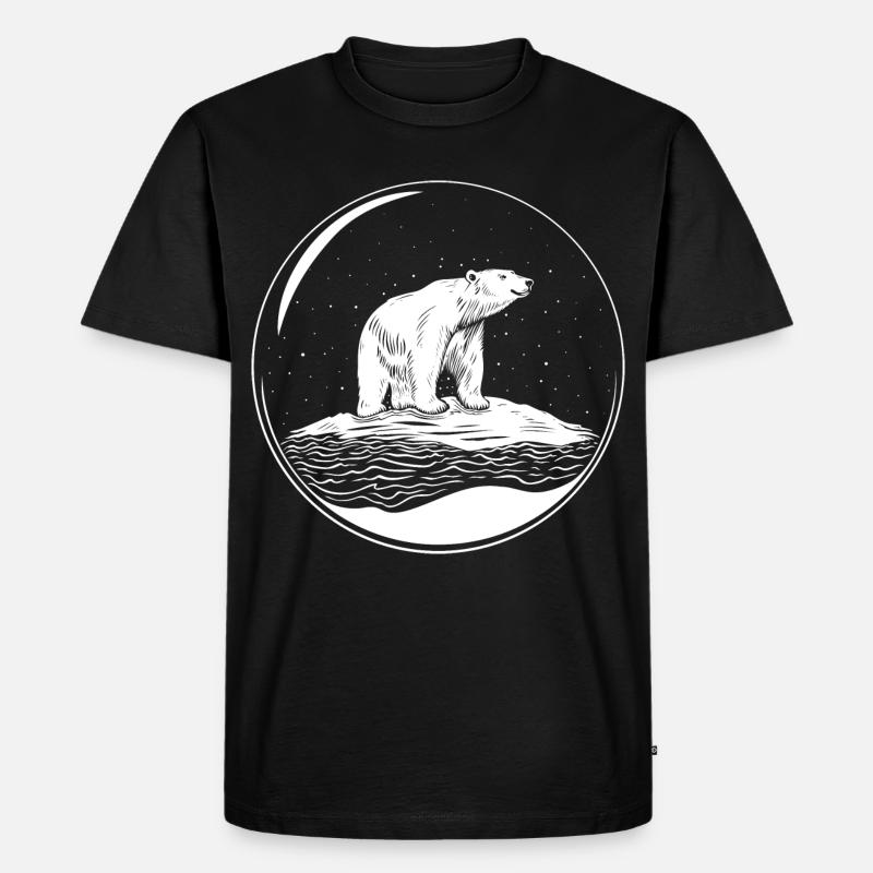 Eisbär auf Eisscholle Save the polarbear - Männer Premium Bio T-Shirt - Schwarz