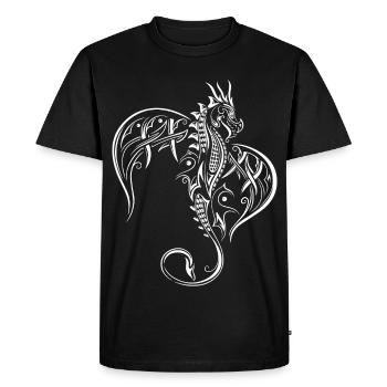 Dragon Fantaisie Dragon de Feu - T-shirt Premium bio Homme - noir - Devant - Nico (187cm)