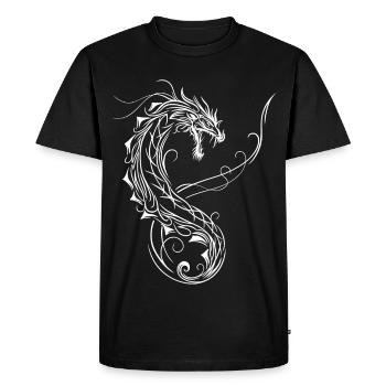 Dragon Fantaisie Dragon de Feu - T-shirt Premium bio Homme - noir - Devant - Nico (187cm)