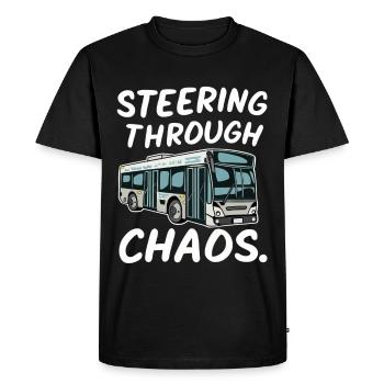 Bus Driver Chaos Citybus Humor - Men's Premium Organic T-Shirt - black - Front - Nico (187cm)