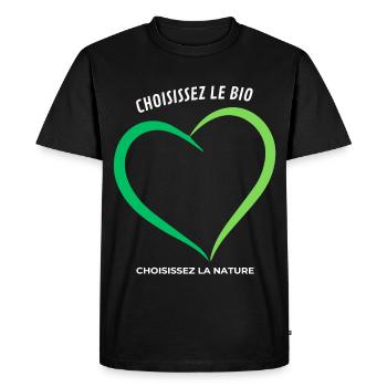 Choose organic Choose nature - Men's Premium Organic T-Shirt - black - Front - Nico (187cm)