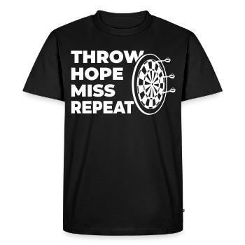 throwing, hoping, missing, repeating - Men's Premium Organic T-Shirt - black - Front - Nico (187cm)
