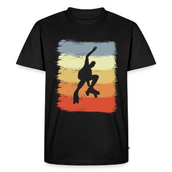 Vintage Roller Skating Skater - Men's Premium Organic T-Shirt - black - Front - Nico (187cm)