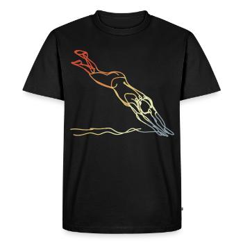 Natation Look Vintage - T-shirt Premium bio Homme - noir - Devant - Nico (187cm)
