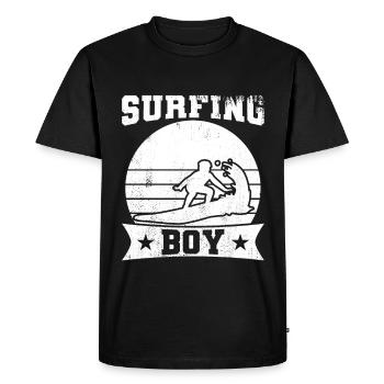 Garçon de surf - T-shirt Premium bio Homme - noir - Devant - Nico (187cm)